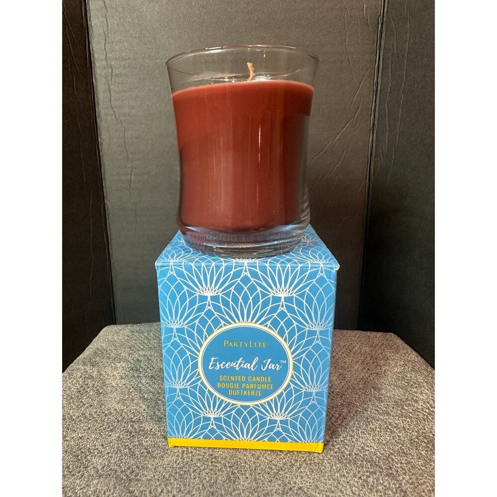 Retired PartyLite Escential Jar Scented Candle - Tamboti Woods